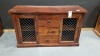 1 X SOLID WOOD JAIPUR 2DOOR 3 DRAWER SIDE BOARD STORAGE UNIT 120X40X70CM (PLEASE NOTE JDW ONLINE RETURNS)