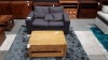 3 X PIECE MIXED FURNITURE LOT CONTAINING 1 X 2 SEATER ALICANTE CHARCOAL SOFA, 1 X 230CM X 210 GREY RUG AND 1 X HENDON STORAGRE 4 DRAWER COFFEE TABLE IN LIGHT OAK 90X60X45CM (PLEASE NOTE JDW ONLINE RETURNS)