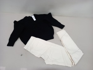 11 PIECE MIXED TOPSHOP CLOTHING LOT CONTAINING 7 X BRAND NEW JAMIE HIGH WAIST SKINNY JEANS W34 L36 RRP £42.00 AND 4 X BRAND NEW BLACK MEDIUM JUMPERS RRP £35.00