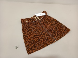 16 X BRAND NEW TOPSHOP LEOPARD PRINT SKIRT UK SIZE 4 RRP £35.00 (TOTAL RRP £560.00)