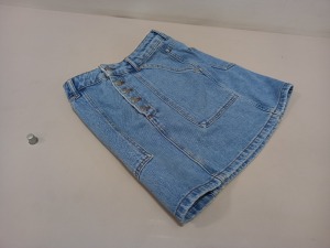 15 X BRAND NEW TOPSHOP TOPSHOP DENIM SKIRT UK SIZE 6 RRP £32.00 (TOTAL RRP £480.00)