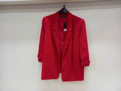 20 X BRAND NEW DOROTHY PERKINS RED BLAZER UK SIZE 12 RRP £35.00 (TOTAL RRP £700.00)