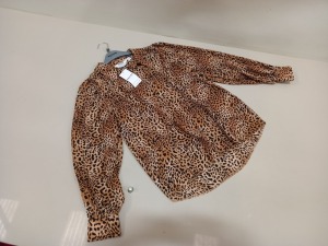 20 X BRAND NEW DOROTHY PERKINS LEOPARD PRINT LIGHT SHIRT SIZES 12, 14 AND 16