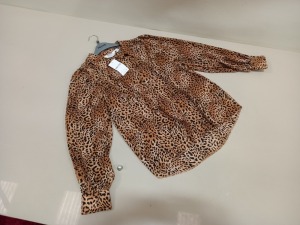 20 X BRAND NEW DOROTHY PERKINS LEOPARD PRINT LIGHT SHIRT SIZES 10 AND 12