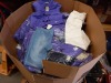 FULL PALLET OF BRAND NEW AVON AND ANTHOLOGY CLOTHING IN VARIOUS STYLES AND SIZES CONTAINING ANTHOLOGY LIGHT PURPLE JACKET, AVON METALLIC KNIT TOP AND AVON JEANETIC SKINNY JEANS ETC