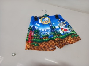 60 X BRAND NEW GEORGE SONIC THE HEDGEHOG SWIMMING SHORTS AGE 3-4 YEARS AND 5-6 YEARS (TOTAL RRP £420.00)