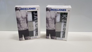 18 X BRAND NEW JACK & JONES 3 - PACK TRUNKS - 9 X SIZE SMALL AND 9 X SIZE MEDIUM