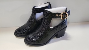 14 X BRAND NEW TOPSHOP BIANCA BLACK BOOTS UK SIZE 6 RRP £36.00 (TOTAL RRP £504.00)
