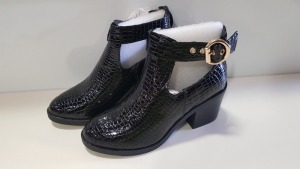 14 X BRAND NEW TOPSHOP BIANCA BLACK BOOTS - 7 X UK SIZE 8 AND 7 X UK SIZE 6 RRP £36.00 (TOTAL RRP £504.00)