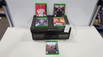 MIXED LOT TO INCLUDE, TECHNICS STERO TUNER AND CASSETTE DECK, 5 X XBOX ONE GAMES IE, FIFA, RED DEAD, CALL OF DUTY AND FAR CRY ETC…