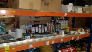 MIXED LOT CONTAINING PROTEUS PRO-BOND FOAM, SOUDAL GUN AND FOAM CLEANER, FOAM GUNS A LARGE QUANTITY OF NAILS FOR GUU, ETCH PRIMER AND A LUMP HAMMER ETC..