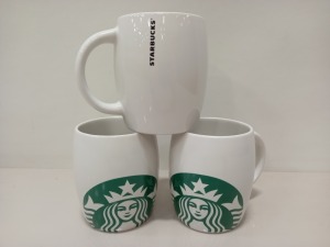 64 X BRAND NEW STARBUCKS COFFEE MUGS (MICROWAVE & DISHWASHER SAFE) - IN 4 BOXES