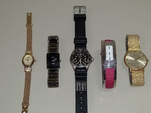 5 X WATCHES IE. ACCURSIST, RADO, ELGIN, N.D.LIMITS & MAUBOUSSIN - ALL PREV WORN