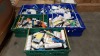 5 X TRAYS OF MIXED HARDWSARE TO INCLUDE - VARIOUS SIZED ROLLERS, HARRIS PAINTING PADS, ROLLER ARMS, PAINT BRUSHES, REFILL PADS ETC