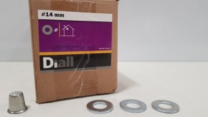 12,500 X DIALL 14MM WASHERS - CONTAINED IN 25 BOXES