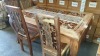 BRAND NEW SOLID SUAR WOODEN 7 PIECE LENONG COIN TABLE SET 160 X 90 X 76 RRP £1425 - 2