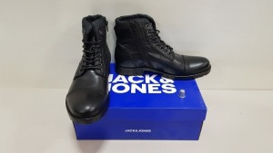 5 X BRAND NEW JACK & JONES BLACK BOOTS UK SIZE 8 RRP £90.00 (TOTAL RRP £450.00)
