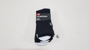 22 X BRAND NEW UNDER ARMOUR 3 PAIR PACK HEATGEAR SOCKS SIZE LG/G