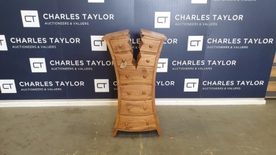 BRAND NEW SOLID TEAK WOODEN 8 DRAWER HARLEY CABINET 50 X 30 X 120cm RRP £665