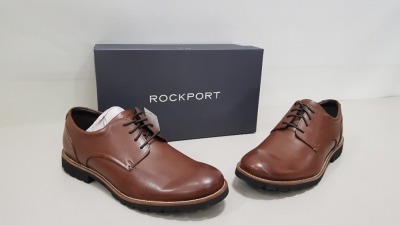 6 X BRAND NEW ROCKPORT COLBEN BROWN SHOES V82368 - SIZE UK 10