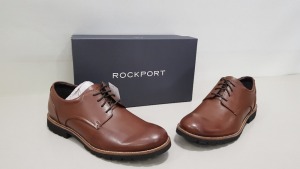 6 X BRAND NEW ROCKPORT COLBEN BROWN SHOES V82368 - SIZE UK 10