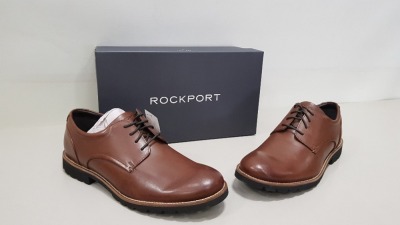 6 X BRAND NEW ROCKPORT COLBEN BROWN SHOES V82368 - SIZE UK 8