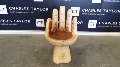 BRAND NEW SOLID SUAR WOODEN PALM STOOL 85 X 55 X 45cm RRP £330
