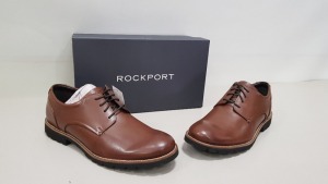 6 X BRAND NEW ROCKPORT COLBEN BROWN SHOES V82368 - SIZE UK 8