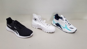 3 X BRAND NEW PAIRS OF TRAINERS IE. PUMA RUNNING SYSTEM UK SIZE 9, REEBOK LITE 2.0 UK SIZE 12, 1 X CONVERSE ALL STAR SIZE 8