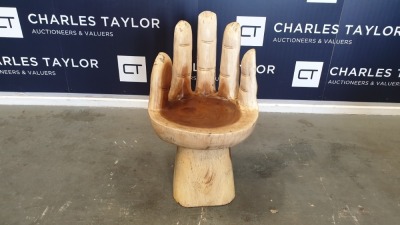 BRAND NEW SOLID SUAR WOODEN PALM STOOL 85 X 55 X 45cm RRP £330