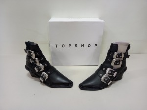 7 X BRAND NEW TOPSHOP MAGIC BLACK SHOES UK SIZE 6 RRP £85.00 (TOTAL RRP £595.00)