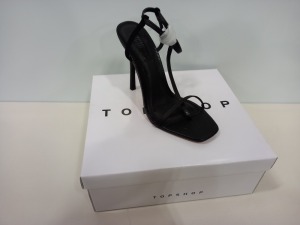 15 X BRAND NEW TOPSHOP RHYS BLACK SHOES UK SIZE 4, 5 AND 8 RRP £36.00 (TOTAL RRP £540.00)