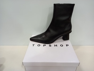 15 X BRAND NEW TOPSHOP SHOES - 10 X HARLOW BLACK SHOES UK SIZE 5 RRP £39.00 AND 5 X MAILE BLACK SHOES UK SIZE 5 RRP £59.00 (TOTAL RRP £685.00)