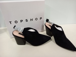 15 X BRAND NEW TOPSHOP GOJI BLACK SHOES UK SIZE 7, 3 AND 5 RRP £46.00 (TOTAL RRP £690.00)