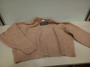 15 X BRAND NEW TOPSHOP BEIGE KNITTED JUMPER SIZE LARGE RRP £35.00 (TOTAL RRP £525.00)