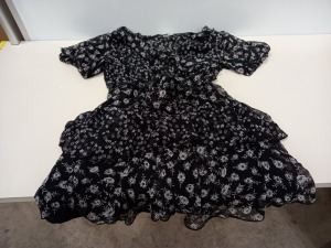 18 X BRAND NEW TOPSHOP BLACK FLOWER PRINT DRESSES UK SIZE 8