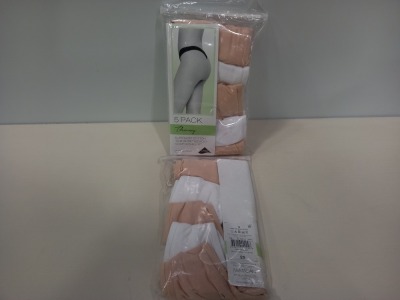 50 X BRAND NEW LYCRA FIVE PACK OF THONGS IN NUDE AND WHITE SIZES 12 AND 14