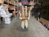 BRAND NEW SOLID SUAR WOODEN OK PALM STOOL 85 X 55 X 45cm RRP £330 - 2