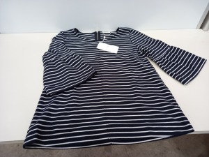 15 X BRAND NEW VILLA NAVY STRIPED TOPS SIZE SMALL