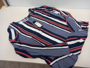 11 X BRAND NEW VILLA STRIPED SHIRT SIZE EXTRA SMALL RRP £28.00 (TOTAL RRP £308.00)
