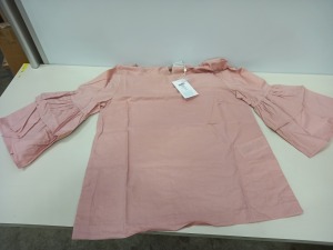 18 X BRAND NEW VILLA PINK RUFFLE TOPS SIZE MEDIUM