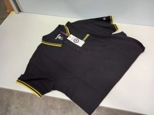 25 X BRAND NEW LAMBRETTA BLACK POLO SHIRTS SIZE MEDIUM RRP £15.00 (TOTAL RRP £375.00)