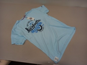 30 X BRAND NEW LAMBRETTA LIGHT BLUE T SHIRTS SIZE LARGE