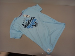 25 X BRAND NEW LAMBRETTA LIGHT BLUE T SHIRTS SIZE MEDIUM