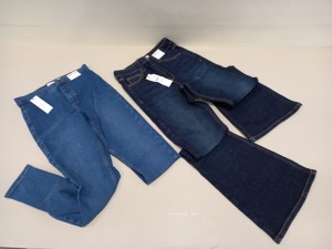 10 X BRAND NEW TOPSHOP MIXED JEAN LOT CONTAINING JAMIE FLAIRS JEANS, MOM JEANS AND JONI JEANS ETC RRP £40.00 (TOTAL RRP £400.00)