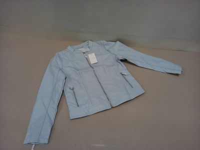 20 X BRAND NEW VILLA LIGHT BLUE FAUX LEATHER JACKETS SIZE LARGE