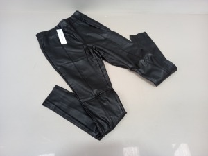 10 X BRAND NEW TOPSHOP BLACK LEATHER STYLED PANTS UK SIZE 10 RRP £36.00 (TOTAL RRP £360.00)