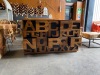 BRAND NEW SOLID TEAK WOODEN ALPHABET SIDEBOARD 150 X 45 X 90cm RRP £1050 - 2