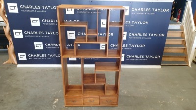 BRAND NEW SOLID TEAK WOODEN BOOK RACK 100 X 35 X 180cm RRP £925
