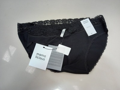 59 X BRAND NEW MAMALICIOUS 2 PACK BLACK PANTIES S/M